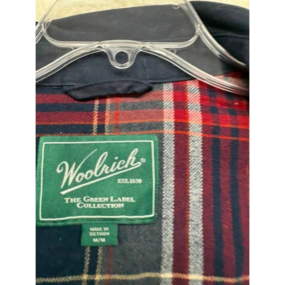 Woolrich Green Label Navy Canvas Flannel Lined Shirt Jacket Mens Medium 1717065